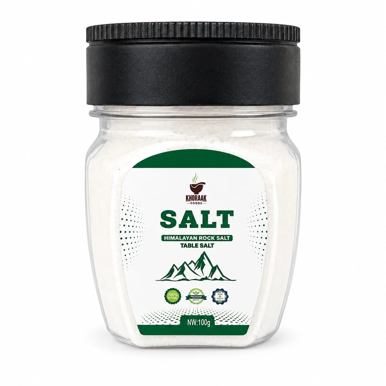 True Rock Salt White Table Salt 100g with Free Dispenser