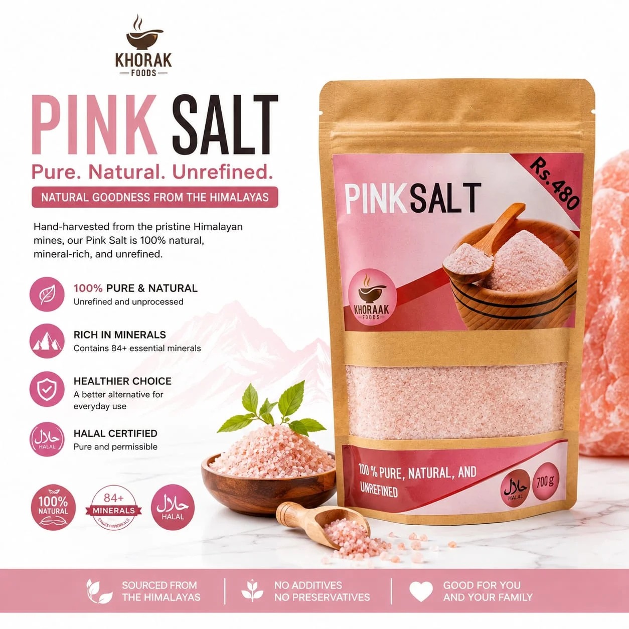 Home Pink table Salt