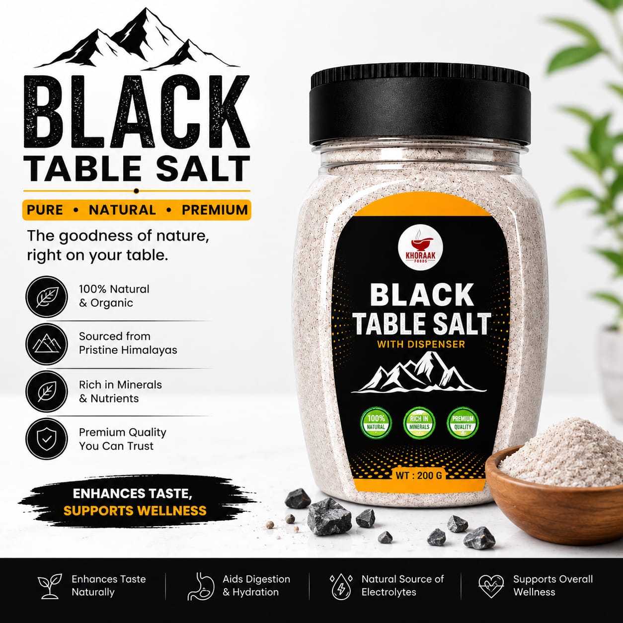 Khoraak Foods Black Table Salt 200g