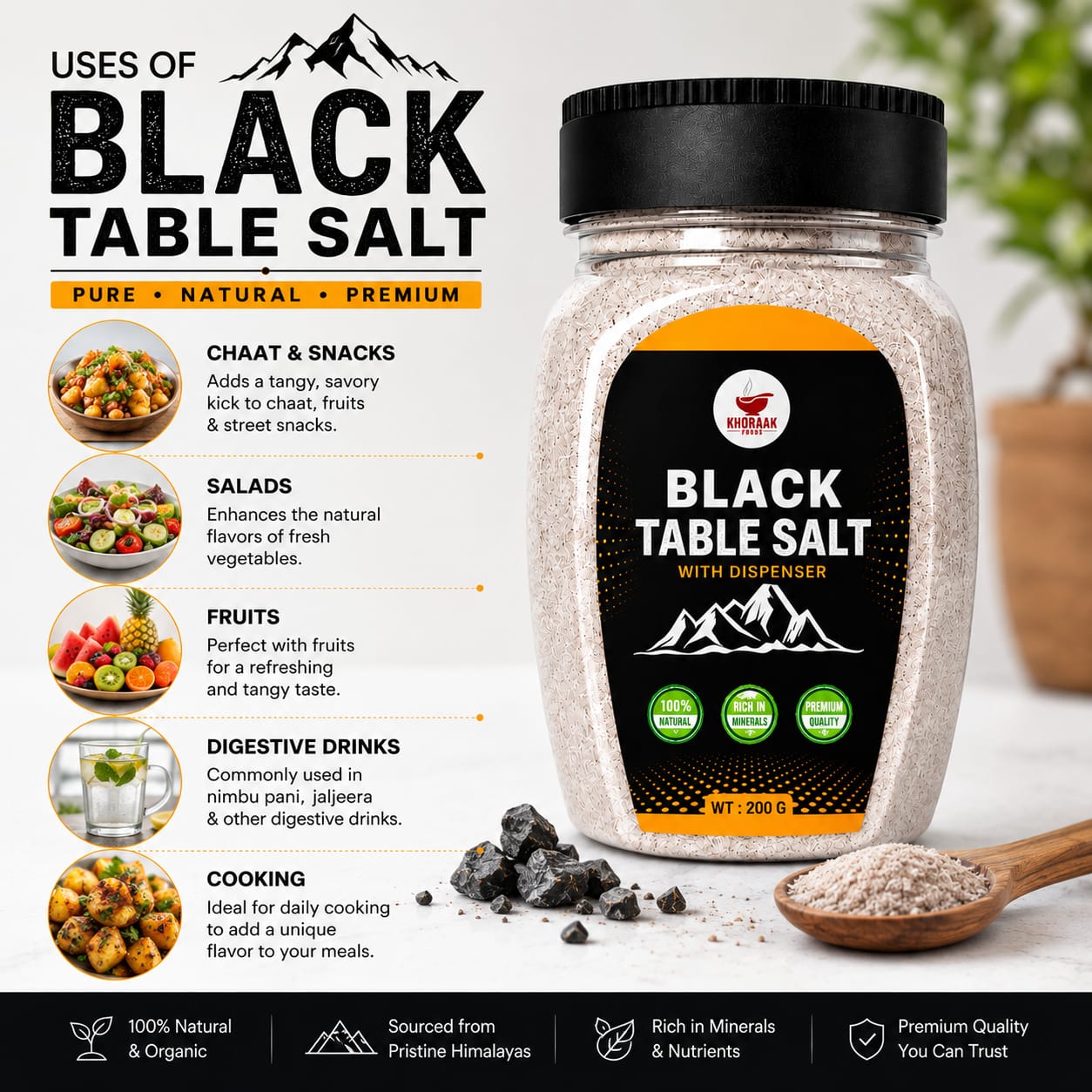 Khoraak Foods Black Table Salt 200g